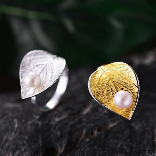 Pearl & Leaf Ring