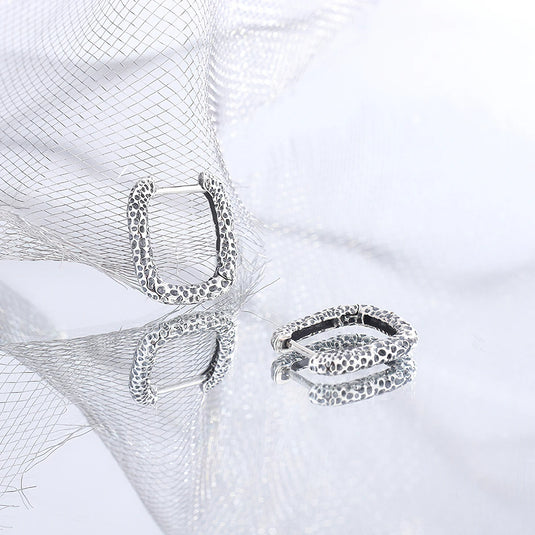 Silver Ellipse Earring SA0178P on mirror - Tan Tan Gallery