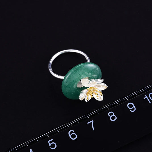 Jade Blooming Lotus Ring