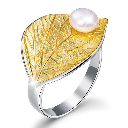 Pearl & Leaf Ring