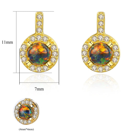 Silver Opal Stud Earring