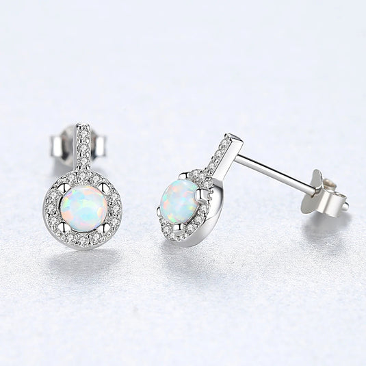 Silver Opal Stud Earring