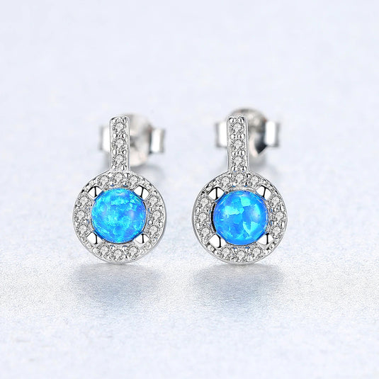 Silver Opal Stud Earring