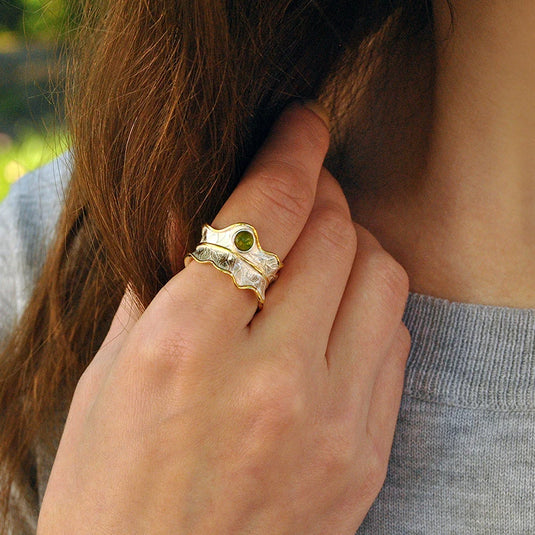 Tourmaline Leaf Ring